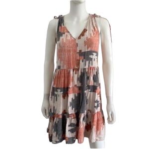 Susina A Line Dress Women’s Multicolor Geometric V Neck Sleeveles Size Medium